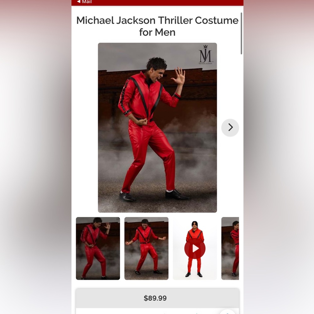 Michael Jackson Thriller Costume (Men’s XL)